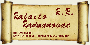 Rafailo Radmanovac vizit kartica